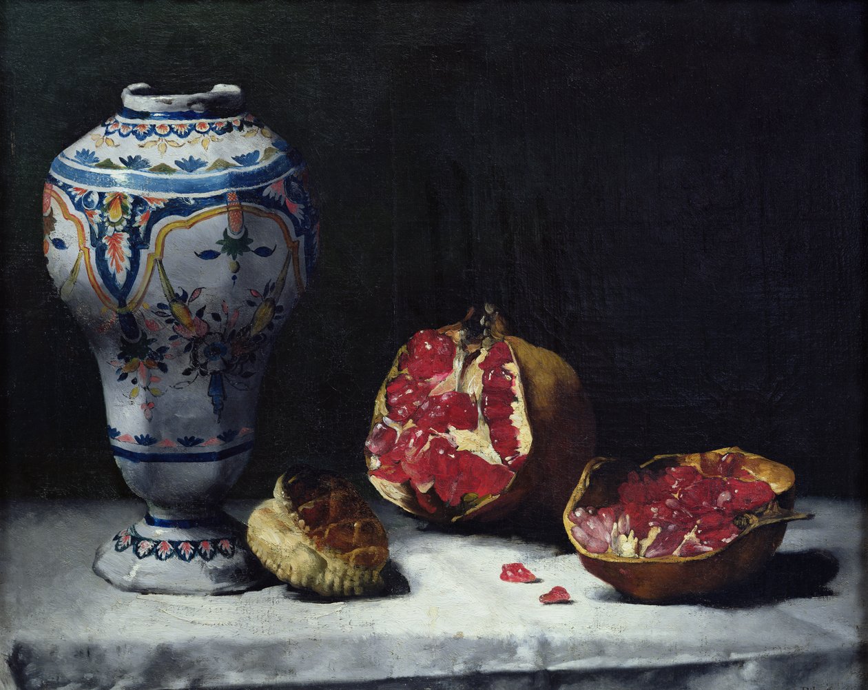 Stilleben med et granateple av Auguste Theodule Ribot