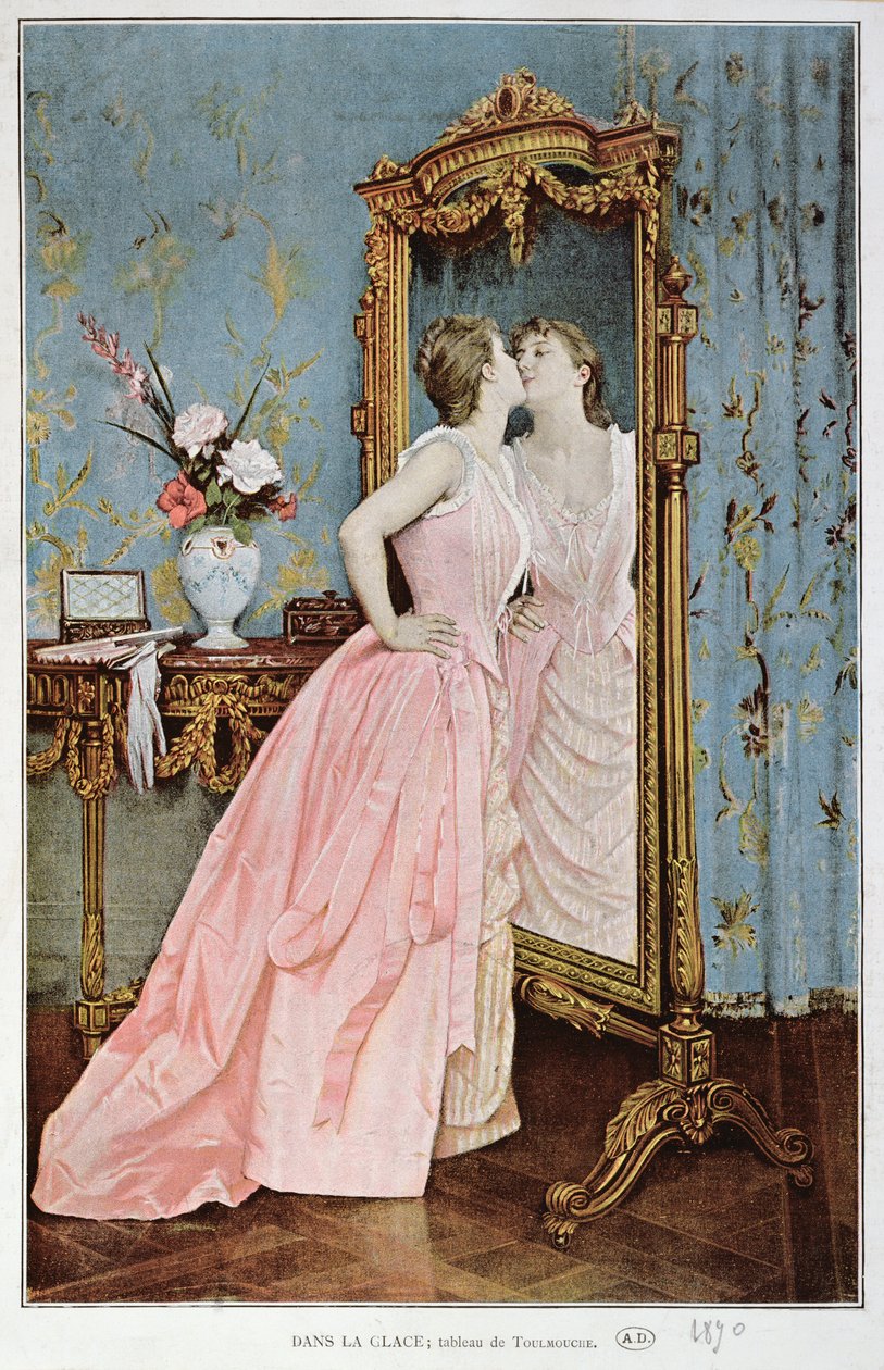 I speilet, 1890 av Auguste Toulmouche