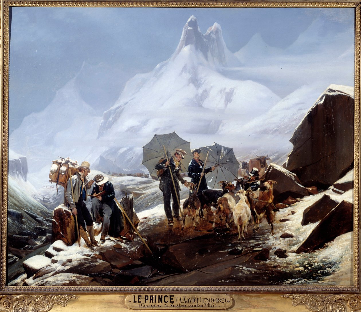 Landskapet i Susten (sveitsiske alper). Maleri av Auguste Xavier Leprince (1799-1826) av Auguste Xavier Leprince