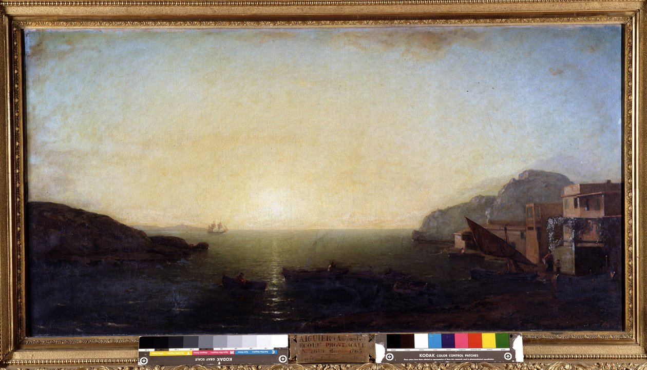 Solnedgangseffekt på Middelhavet av Auguste Aiguier
