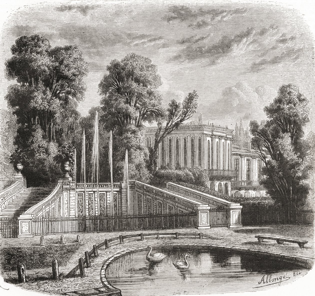 Petit Trianon i Versailles, Frankrike, 1800-tallet av Auguste Allonge