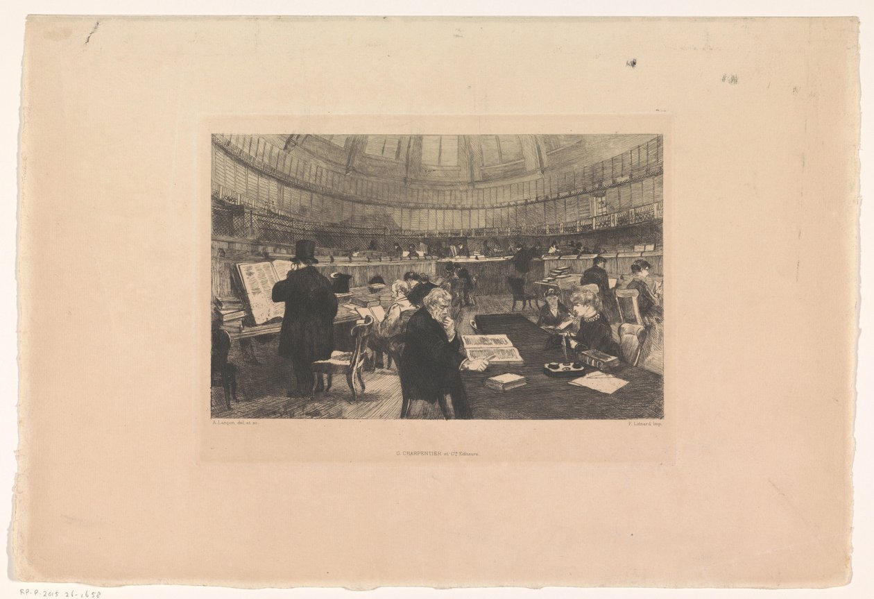 Lesesalen til British Museum av Auguste Andre Lancon