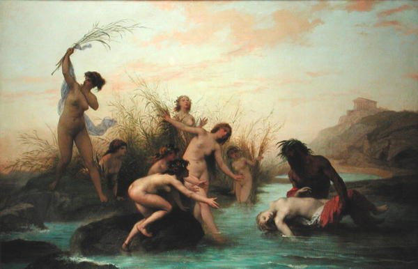 En elvegud som redder en naiad av Auguste Barthelemy Glaize