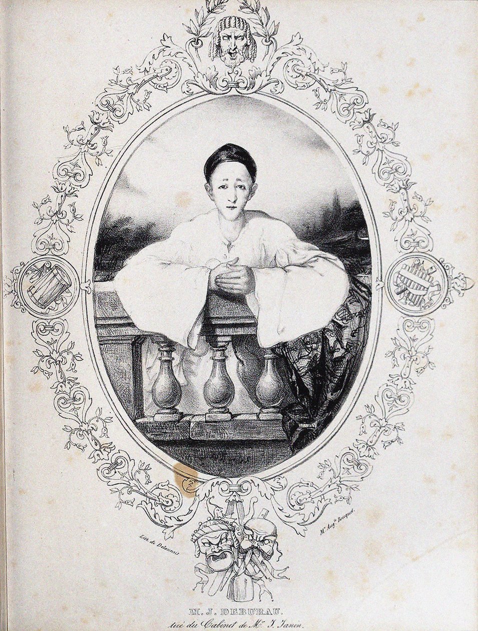 Jean-Gaspard Deburau som Pierrot, 1845 av Auguste Bouquet