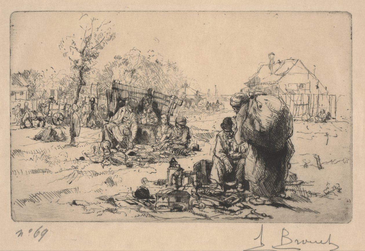 Selgere av Bric a Brac (etsing) av Auguste Brouet