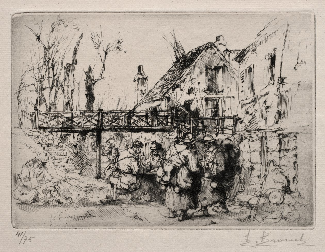Stoppet ved landsbyen av Auguste Brouet