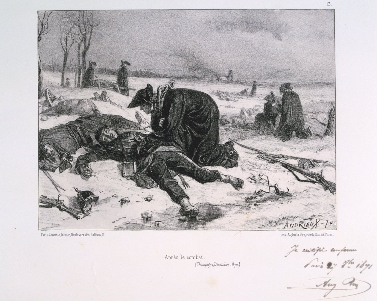 Etter slaget ved Champigny, fransk-prøyssisk krig, 1870 1871. av Auguste Bry
