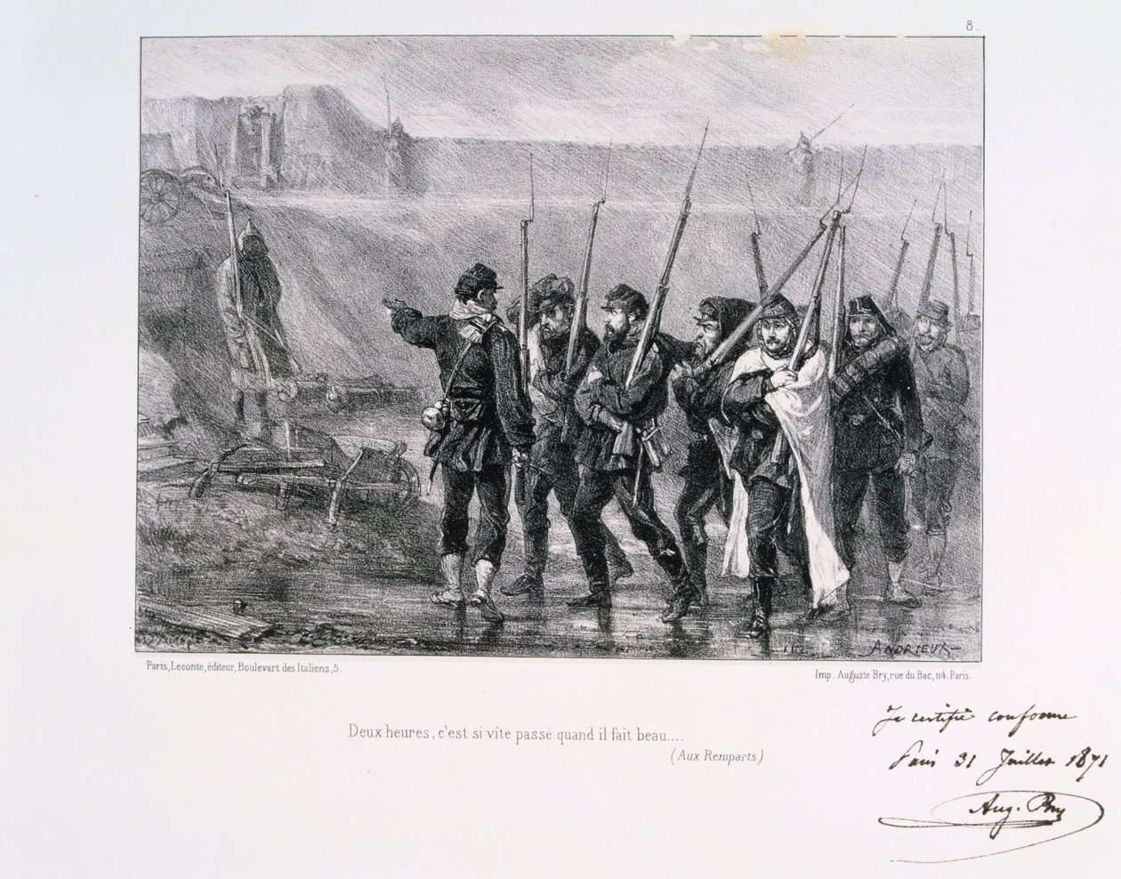 To timer, det går så fort når været er fint, Siege of Paris, 1870-1871 1871 av Auguste Bry