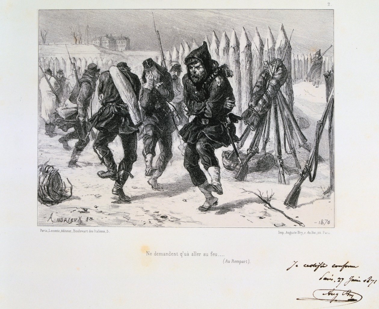 Beleiring av Paris, fransk-prøyssisk krig, 1870 1871. av Auguste Bry