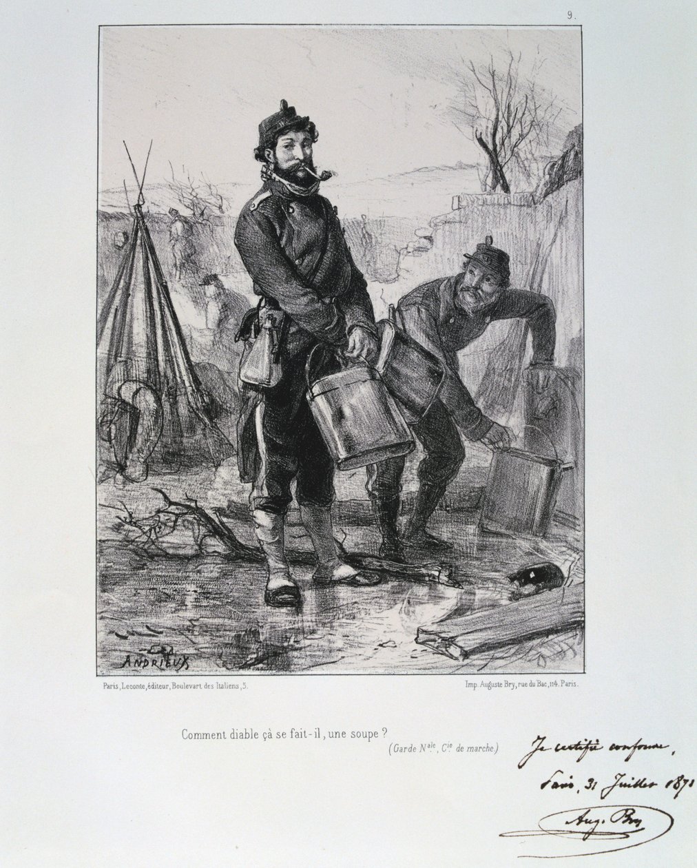 Soldater fra Garde Nationale, beleiring av Paris, 1870-1871 av Auguste Bry