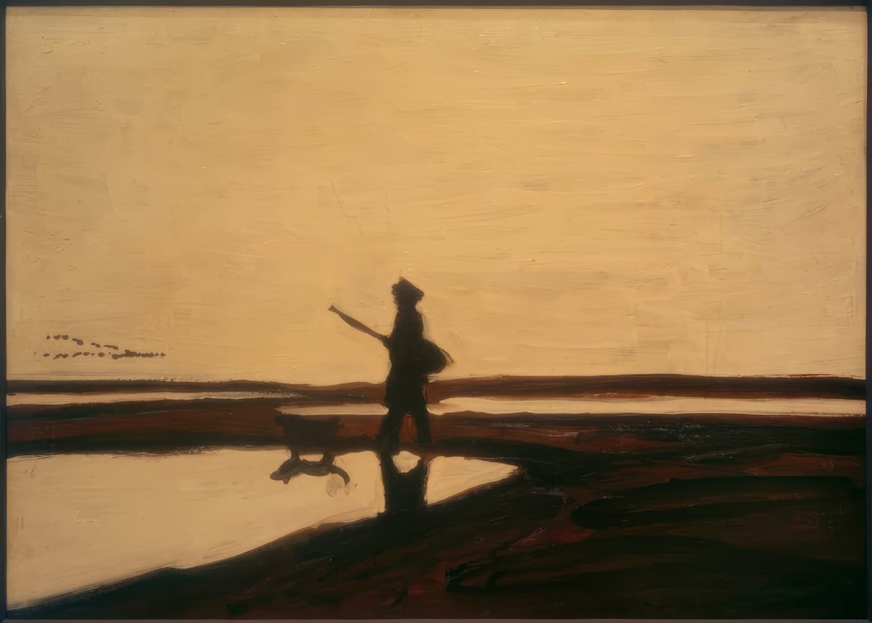 Jegeren og hunden hans i Camargue av Auguste Chabaud
