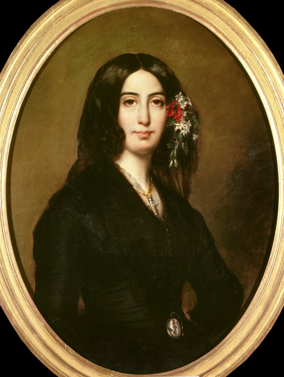 Portrett av forfatteren George Sand (1804-1876) Aurore Dupin, Baronne Dudevant Maleri av Auguste Charpentier (1813-1880) 1838 Paris, Museum of Romantic Life av Auguste Charpentier