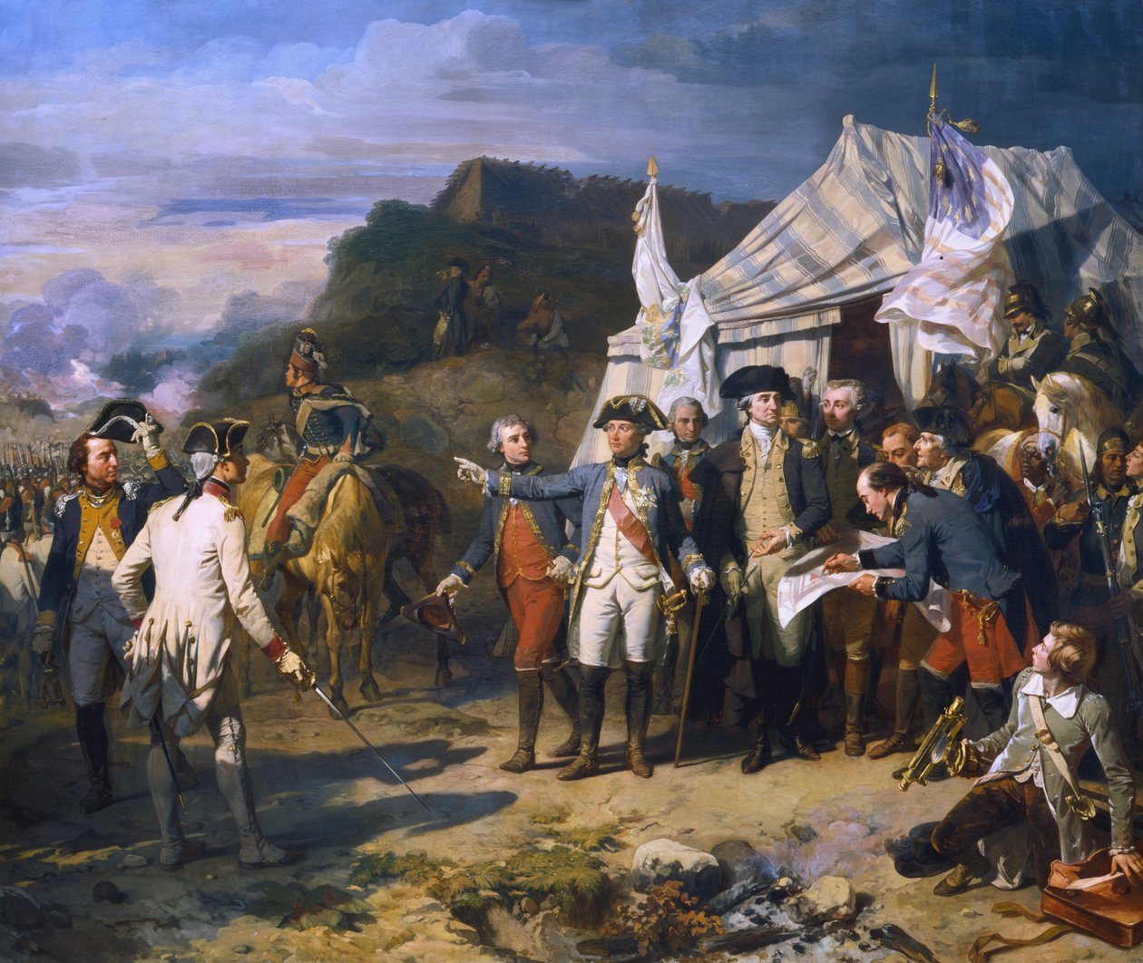 Beleiring av Yorktown, 1781 c1836 av Louis Charles Auguste Couder