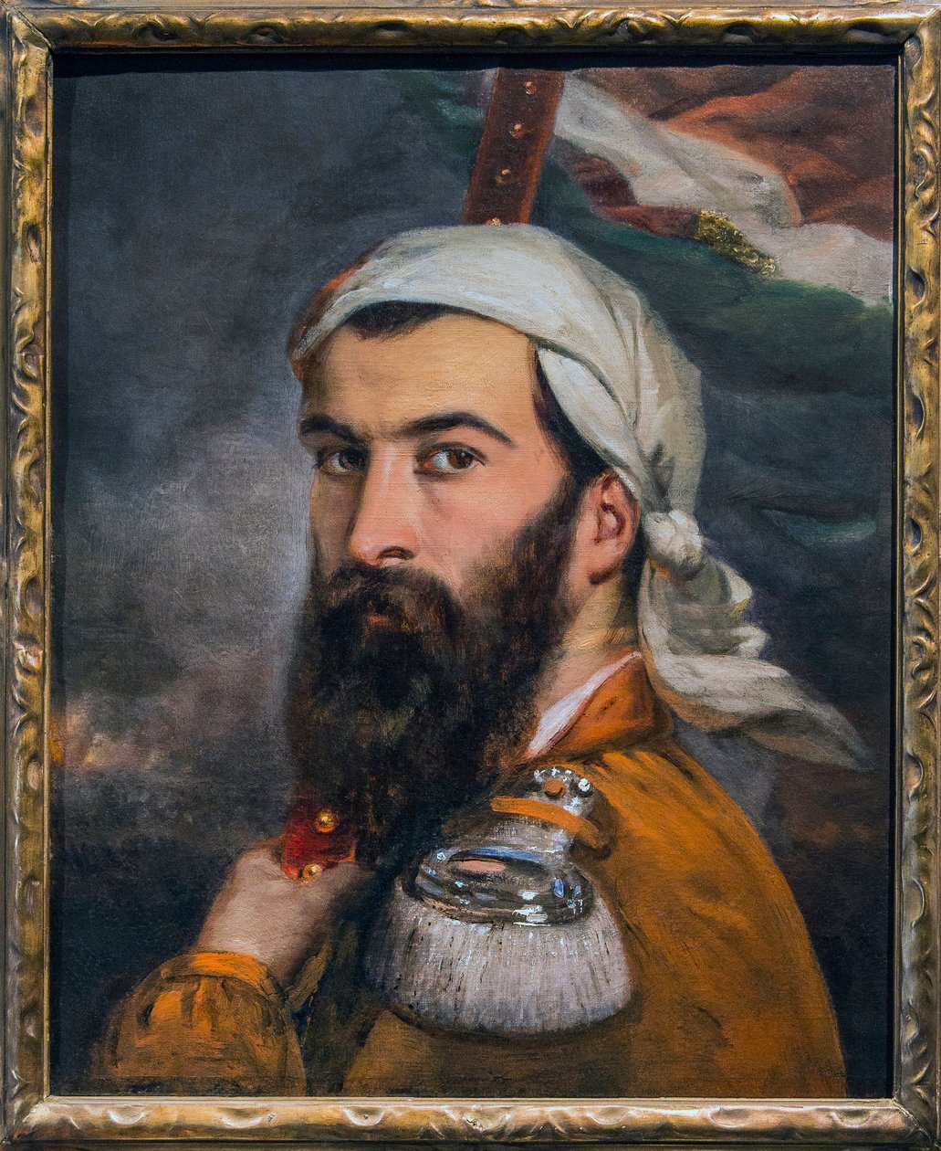 Giuseppe Garibaldi etter slaget ved Morazzone 1848 - maleri av Auguste ESTIENNE (1807 - 1882) Paris - Musee de l