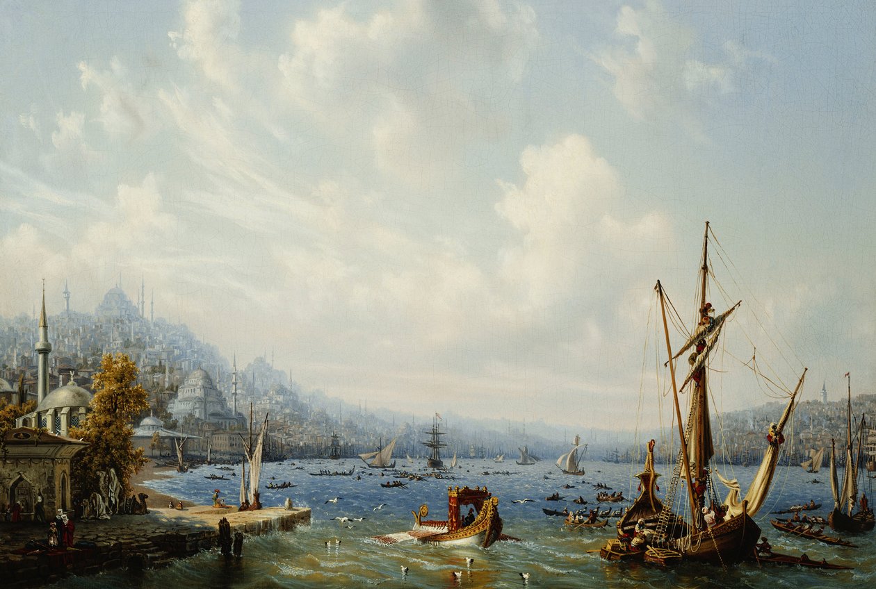 Båter på Bosporos i Konstantinopel, 1846 av Auguste Etienne Francois Mayer