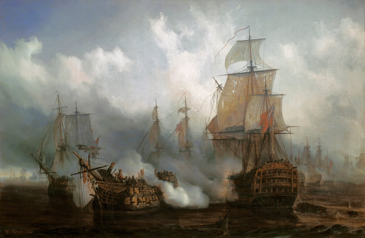 Redoutable i slaget ved Trafalgar, 21. oktober av Auguste Etienne Francois Mayer