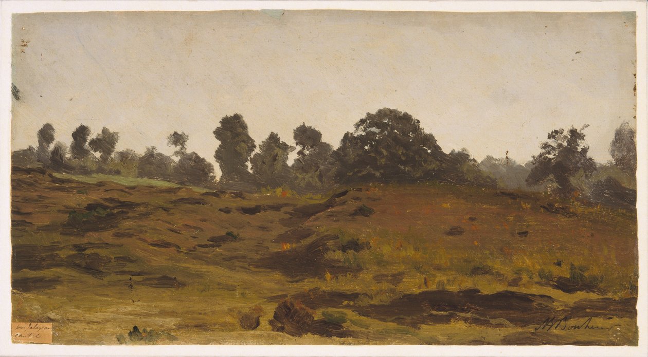 View of a Field, tidlig på 1850-tallet (olje på papir) av Auguste Francois Bonheur