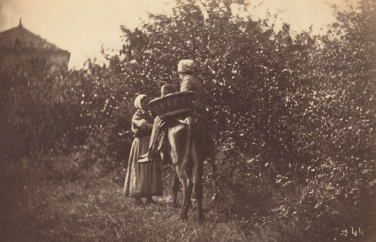 To kvinner med esel av Auguste Giraudon