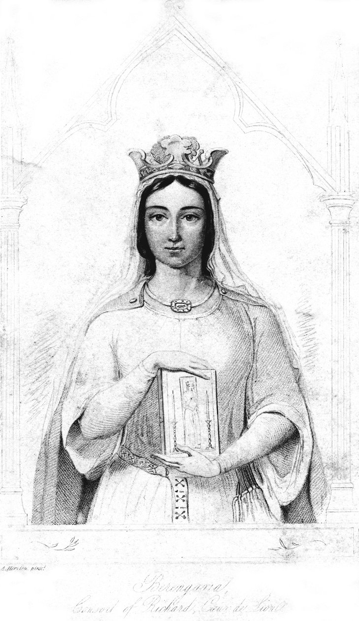 Berengaria av Navarra c1164-1230, dronningskonsort med kong Richard I 1157-1199, 1844 av Auguste Hervieu