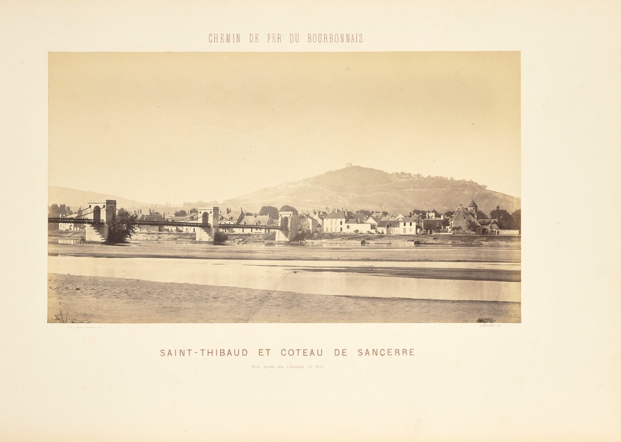 Saint-Thibaud og Coteau de Sancerre, utsikt tatt fra jernbanen av Auguste Hippolyte Collard