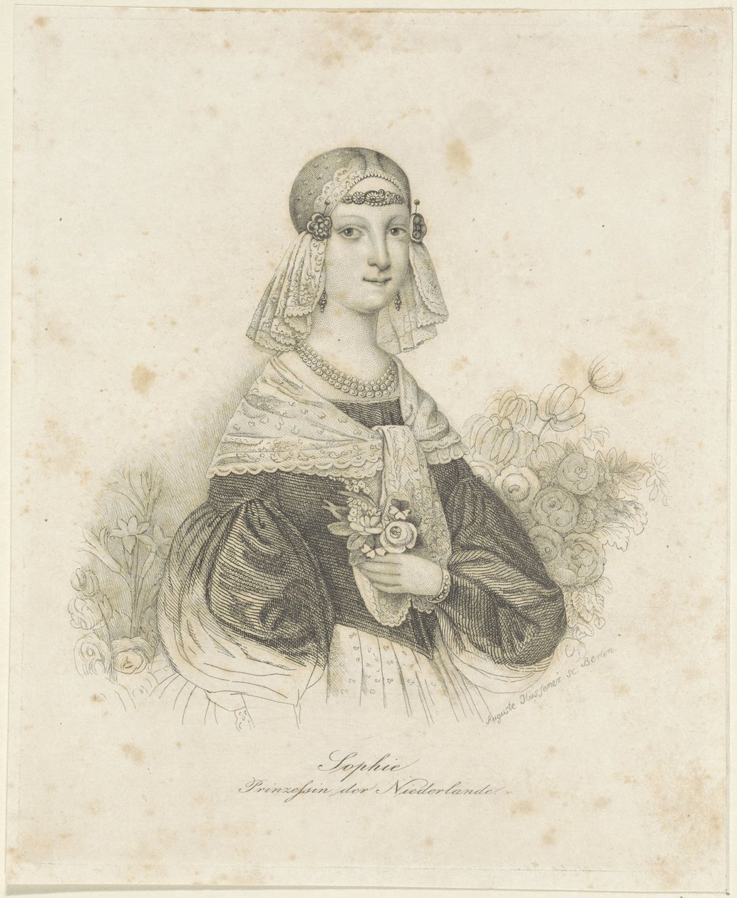 Portrett av Sophie, prinsesse av Nederland av Auguste Hüssener