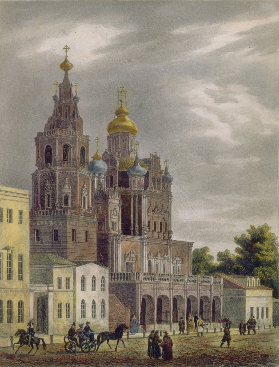 Theotokos-kirken ved Pokrovka-gaten i Moskva, 1825 av Auguste Jean Baptiste Antoine Cadolle