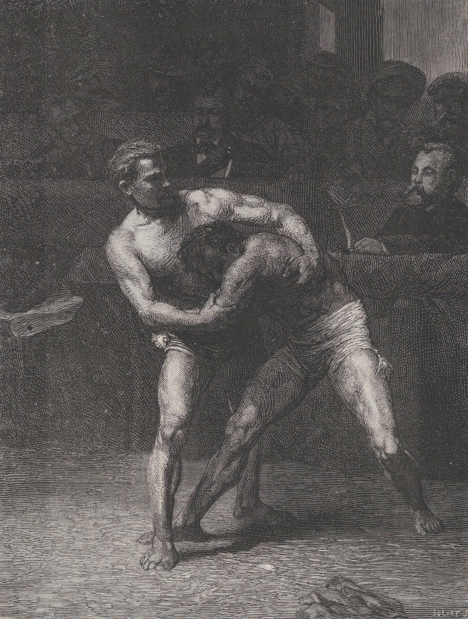 Wrestlers The Wrestlers, fra Le Monde Illustré, 22. mai 1875. av Auguste Joliet