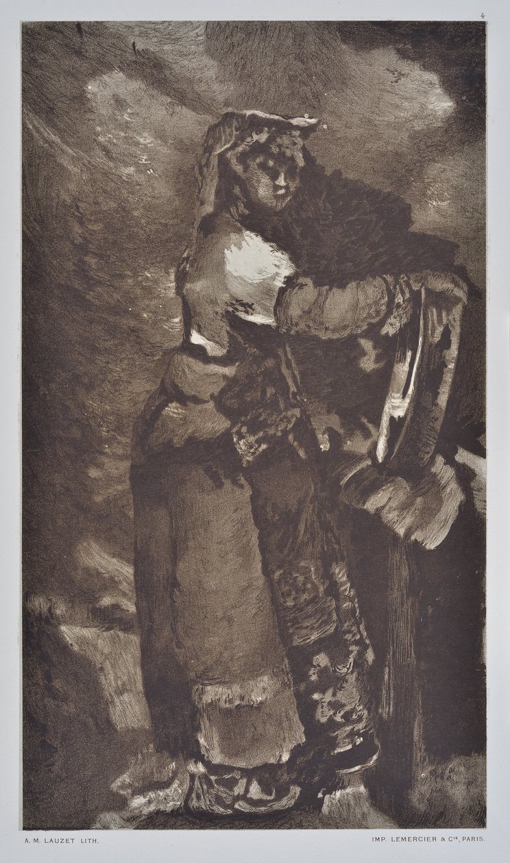 Studie av italiensk (tegning) av Auguste Lauzet