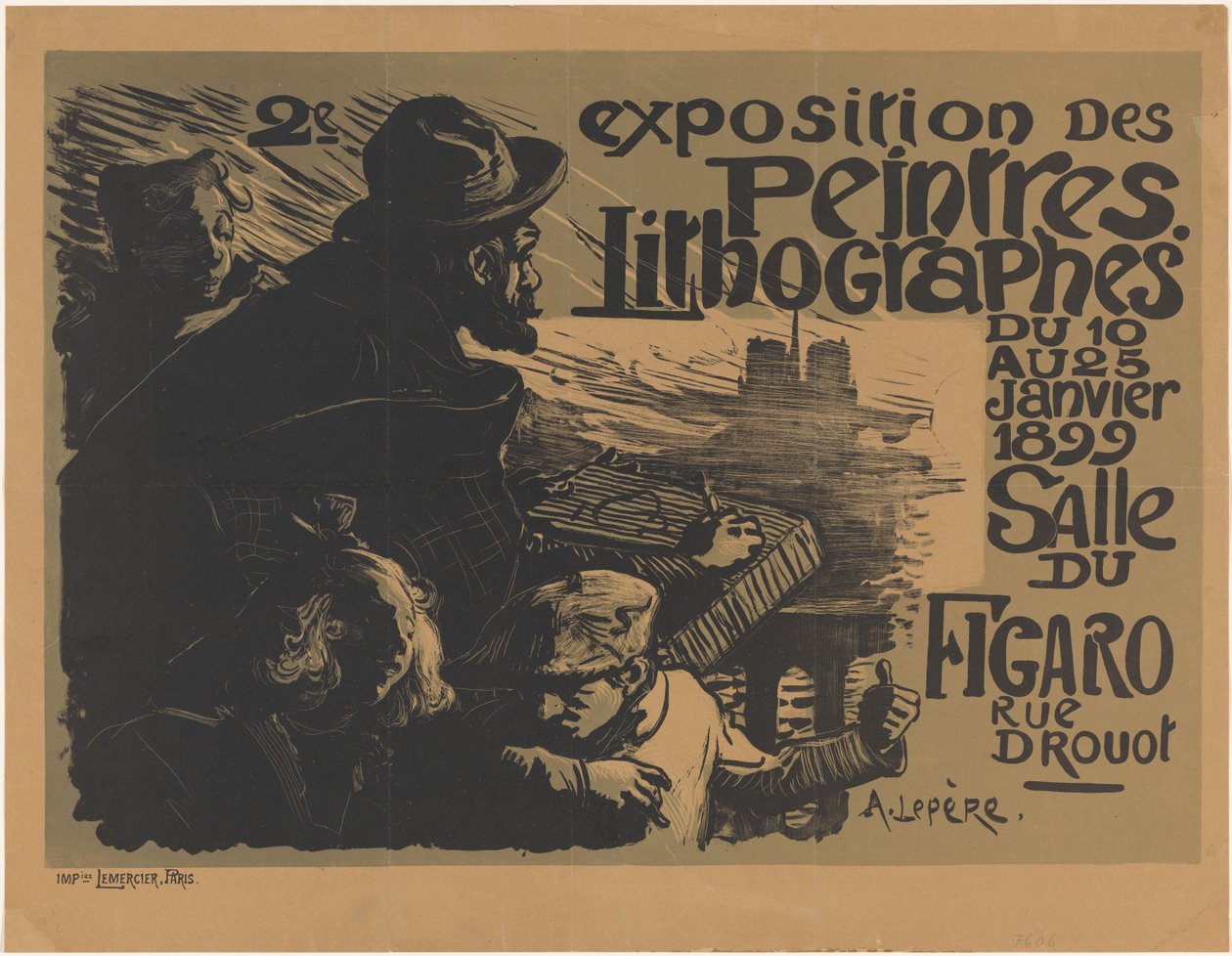 Plakat for den andre utstillingen av Peintres Lithographes 2nd exposition des peintres lithographes (tittel på objekt) av Auguste Lepere