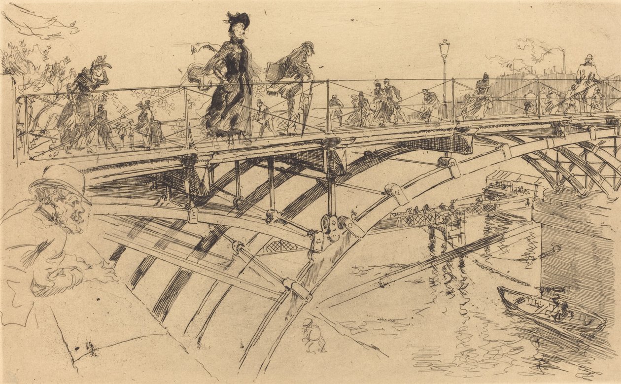 Bridge of Arts Le pont des Arts, 1890. av Auguste Lepere