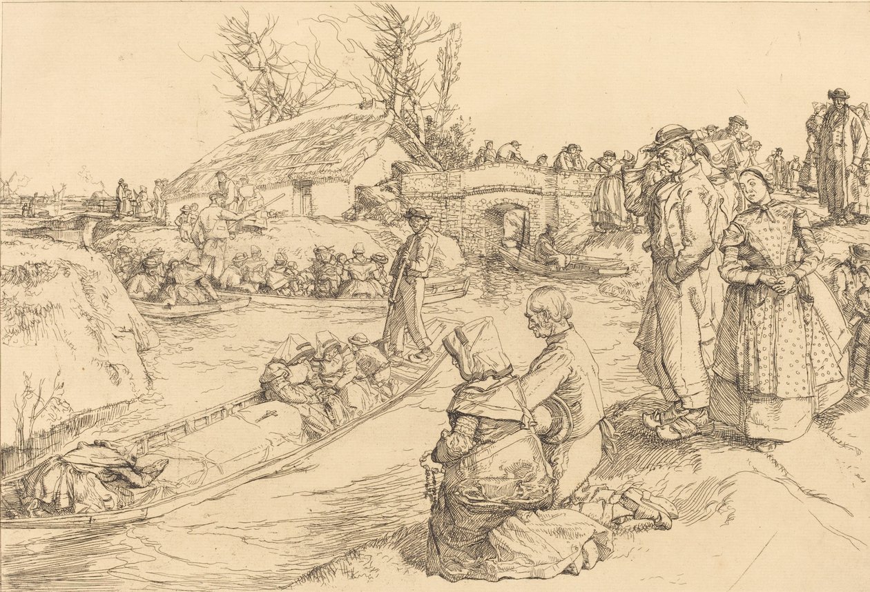 Begravelse i Vendeen Marsh En begravelse i Vendeen Marsh, 1901. av Auguste Lepere