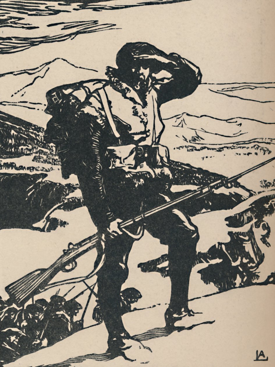 Alpejager ser på Rhinsletten, 1919 av Auguste Louis Lepère