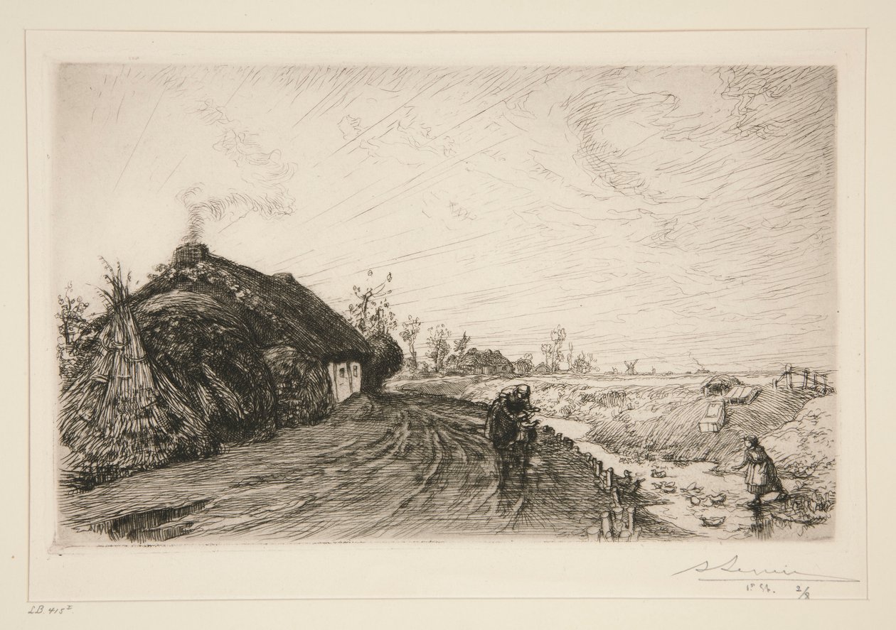 Sti langs myra til Vendee [Saint-Jean-de-Monts] av Auguste Lepere