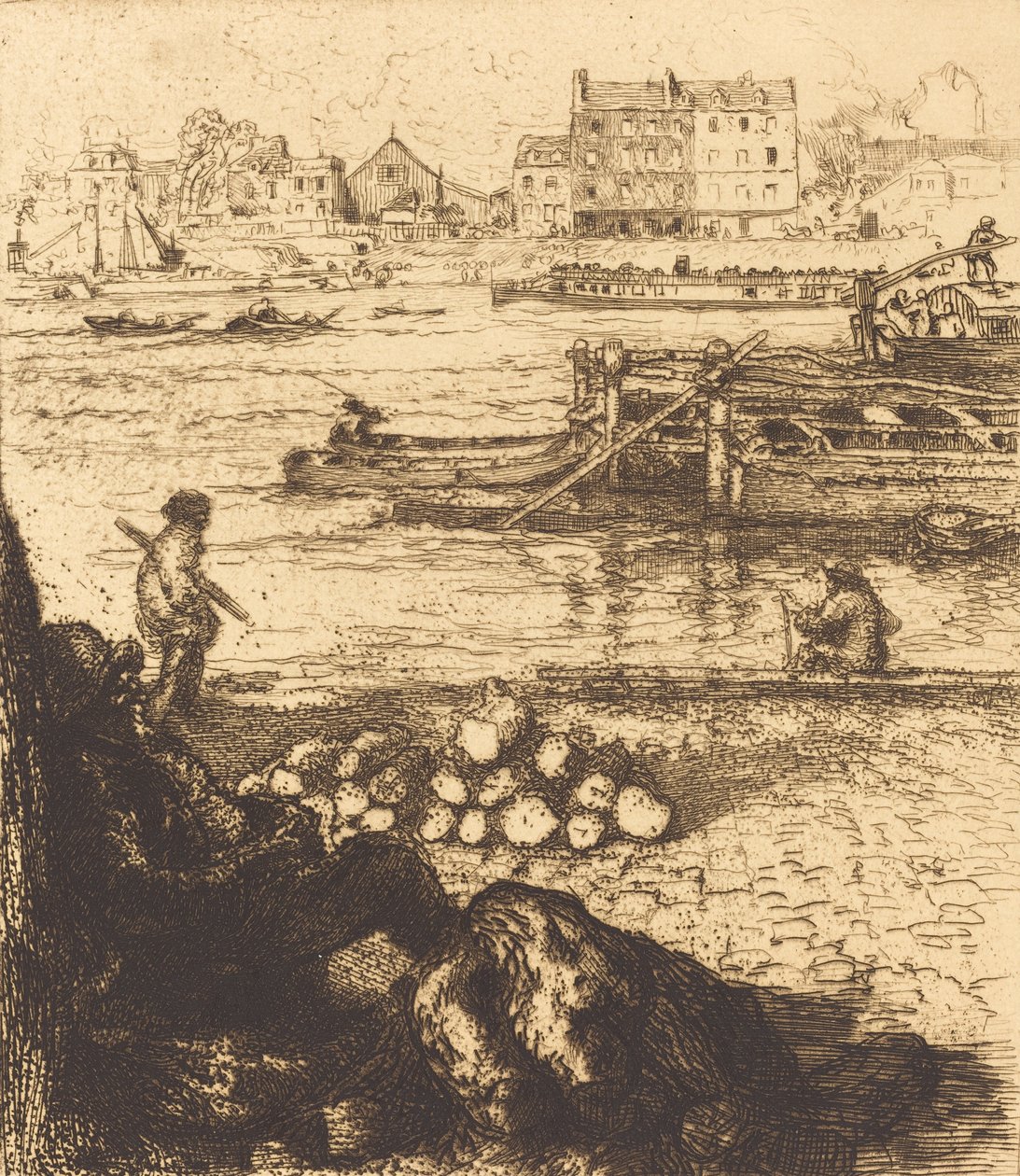 Dockman, brygge ved La Gare Le debardeur, quai de La Gare, 1894. av Auguste Lepere
