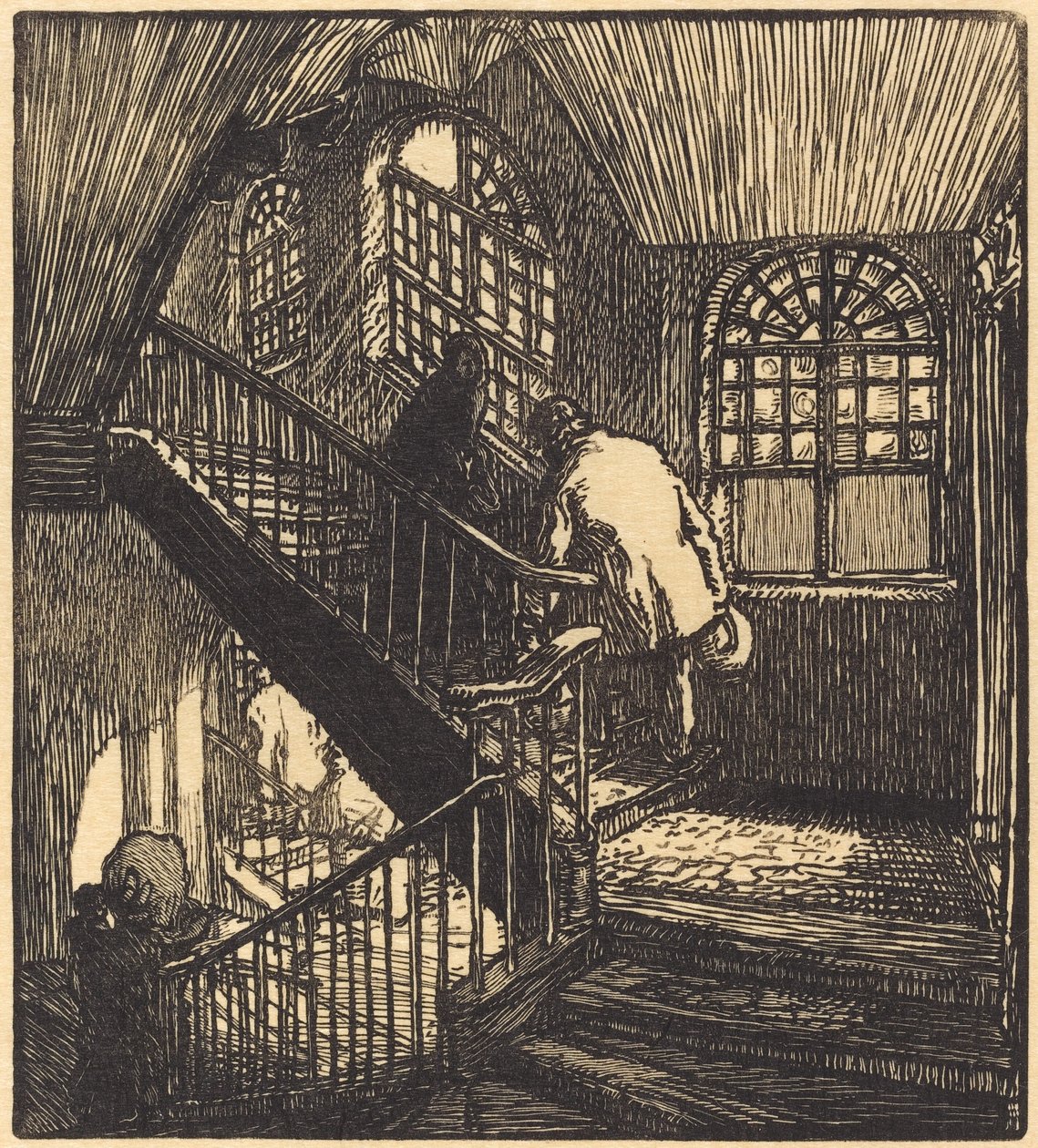 Trapp til huset der Chateau Rouge var av Auguste Lepere