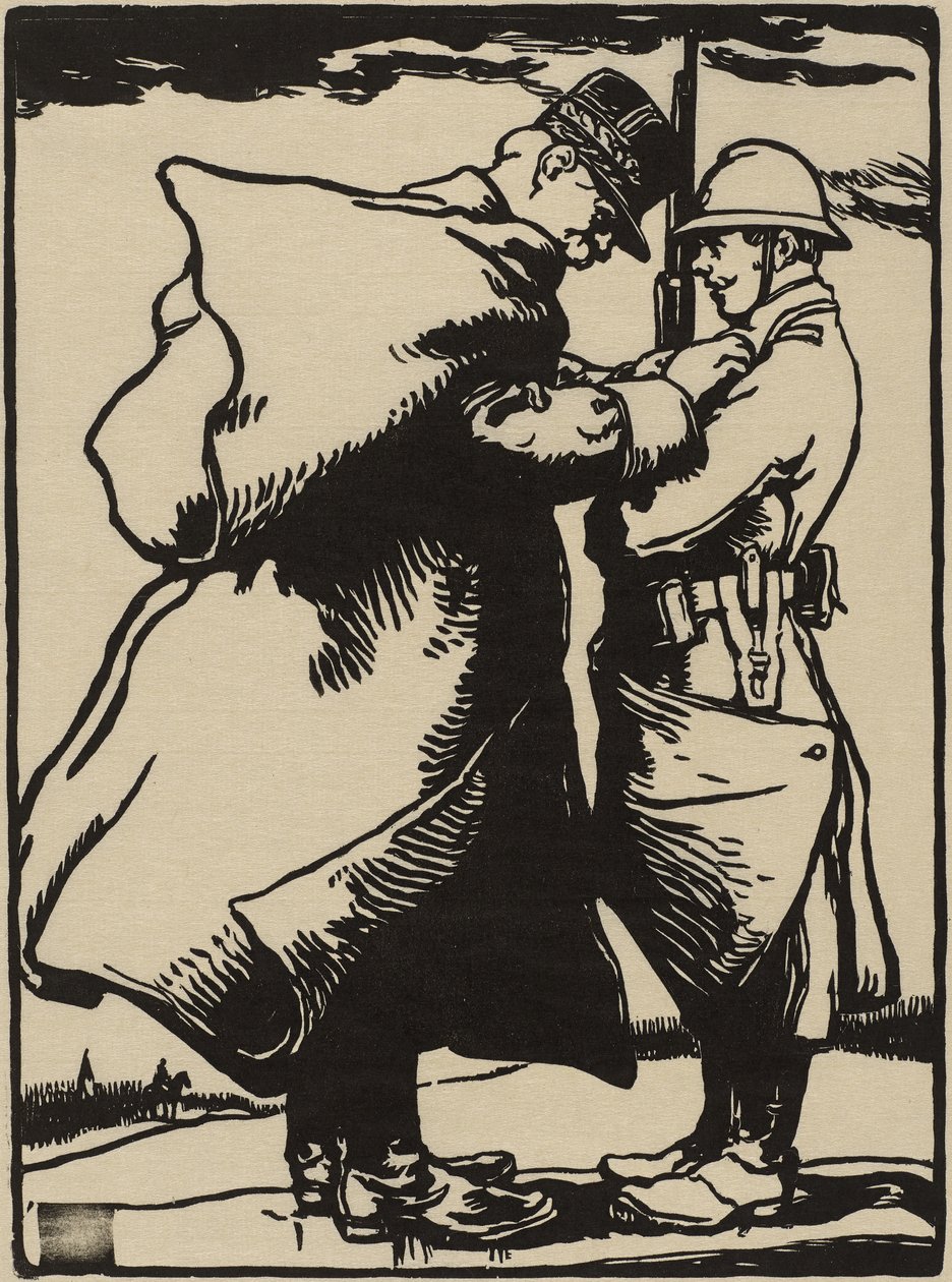 Joffre, soldatens far (tresnitt på japansk morbærpapir) av Auguste Lepere