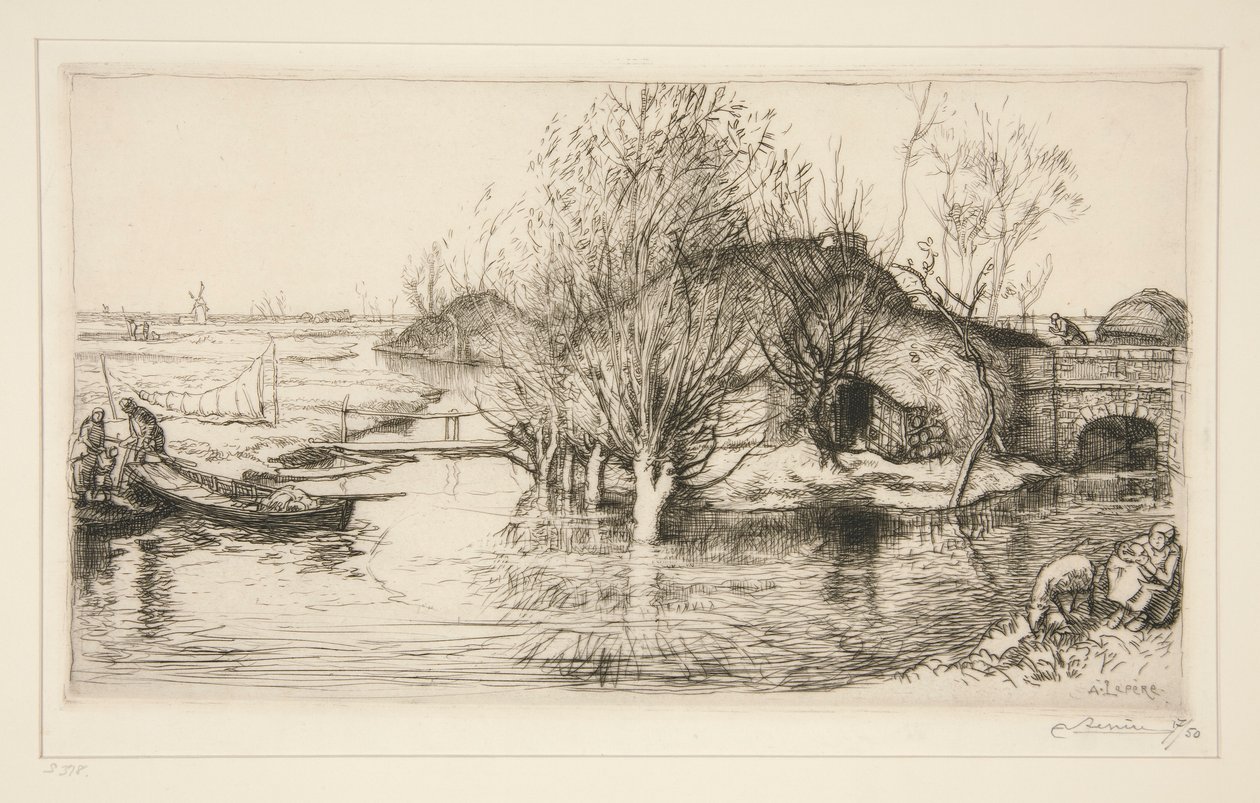 La masure inond?e (Vend?e) (The Flooded Hovel [Vendee]) av Auguste Lepere