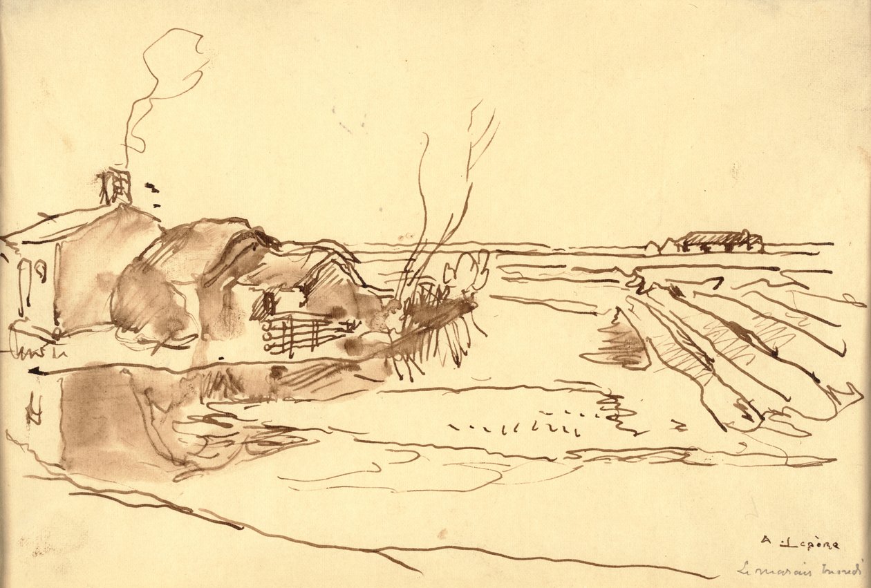 Landskap (blekk på papir) av Auguste Lepere