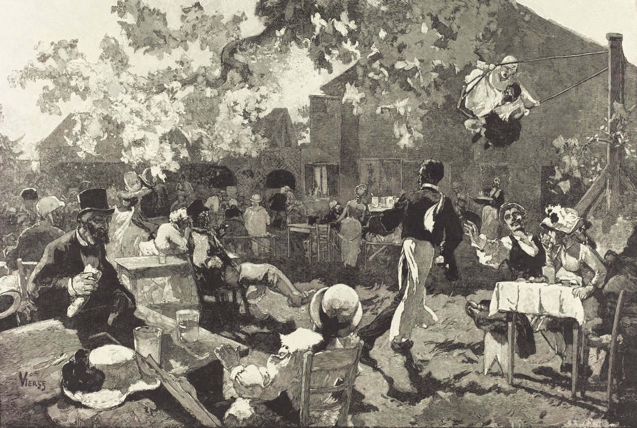 Cabaret du Coq de Bruyère i Bois de Meudon, 1888. av Auguste Lepere