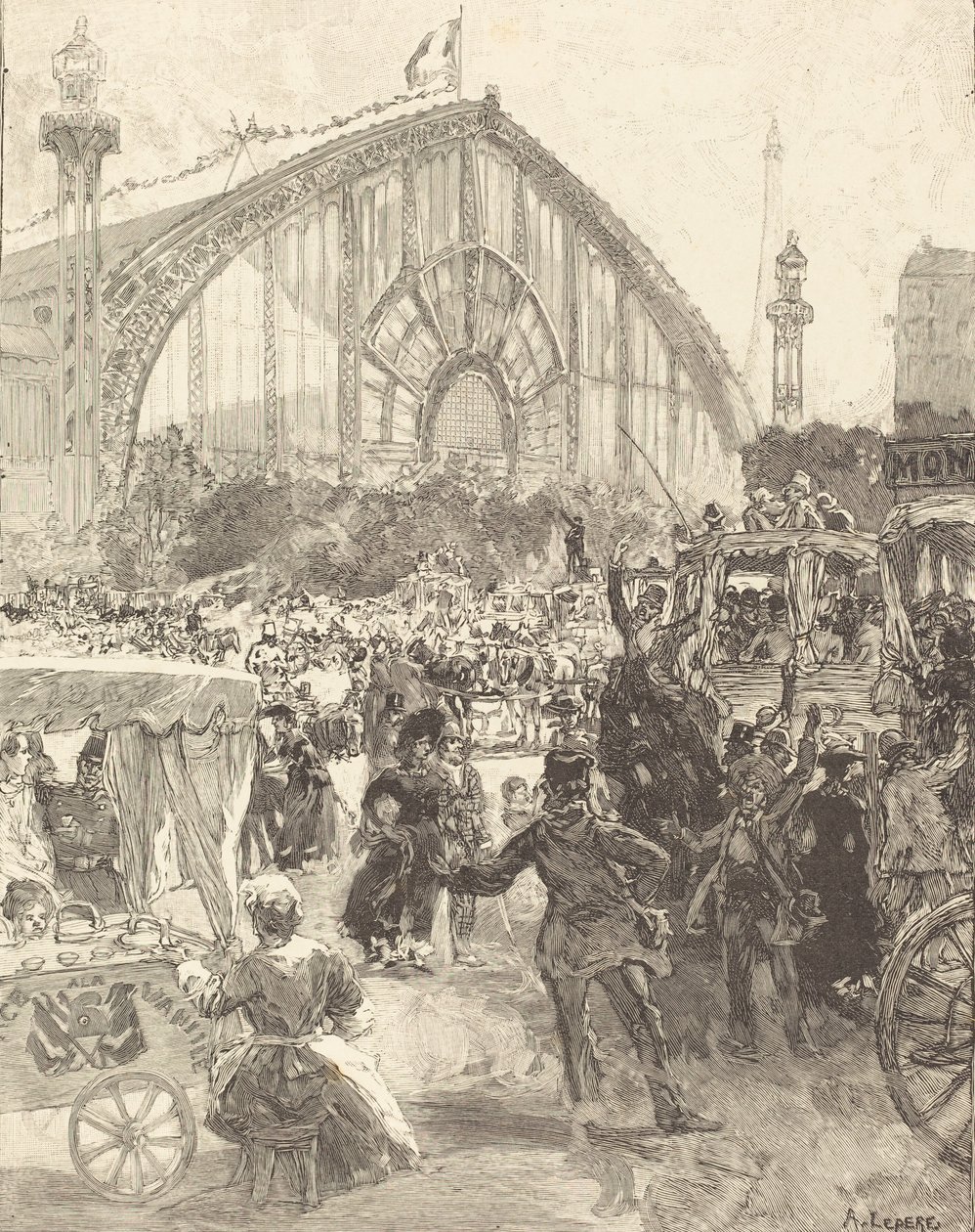 The Palace of Machines, utgitt 1889. av Auguste Lepere