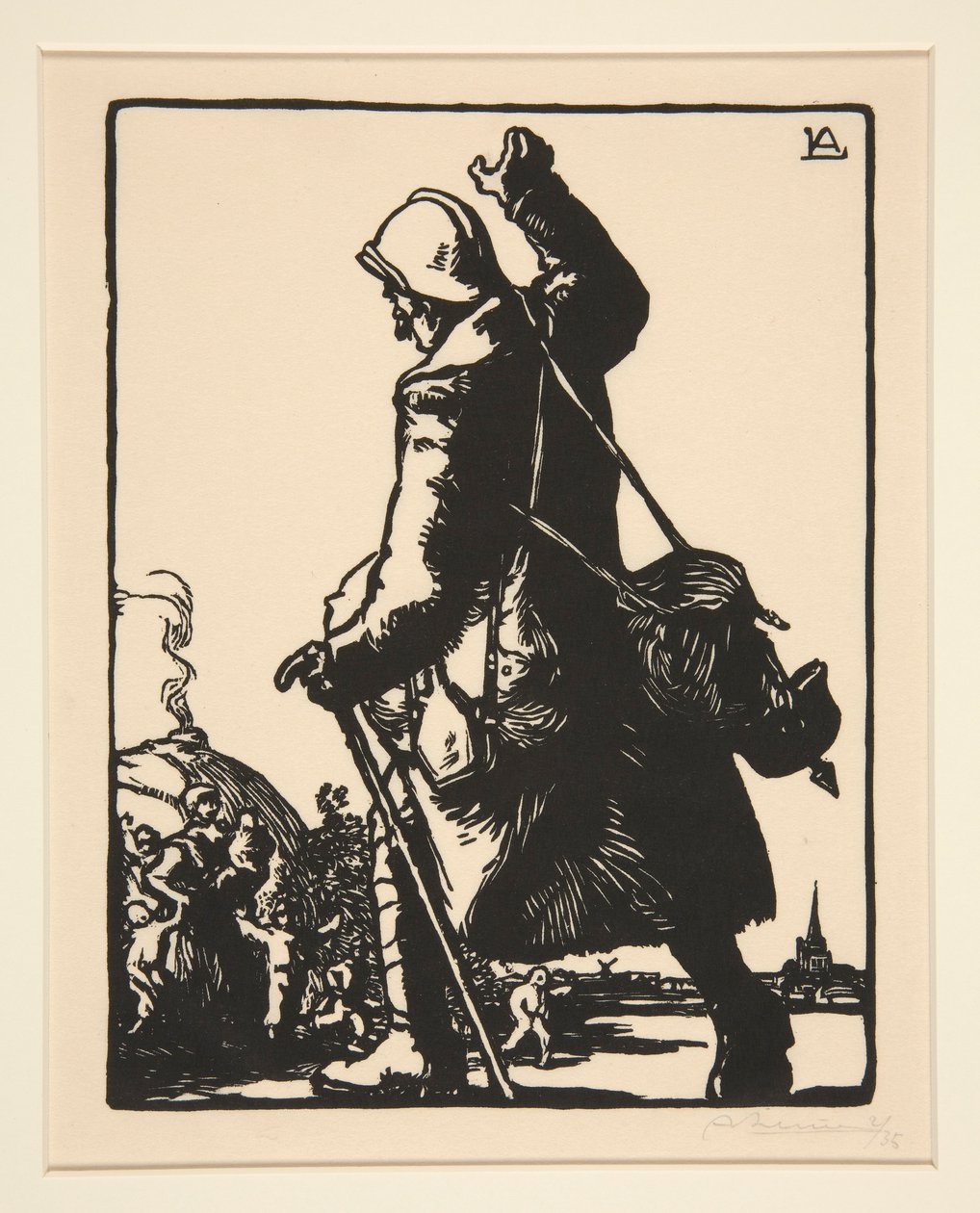 Soldat on Leave, fra The War of 1914, første serie, nr.16 av Auguste Lepere