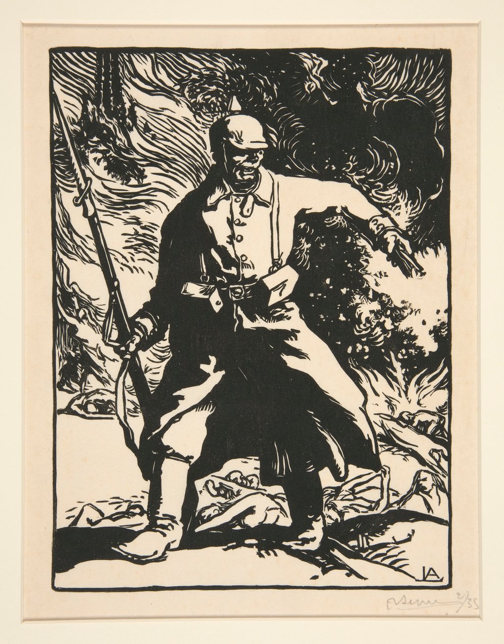 Den prøyssiske soldaten, fra The War of 1914, første serie, nr. 10 av Auguste Lepere
