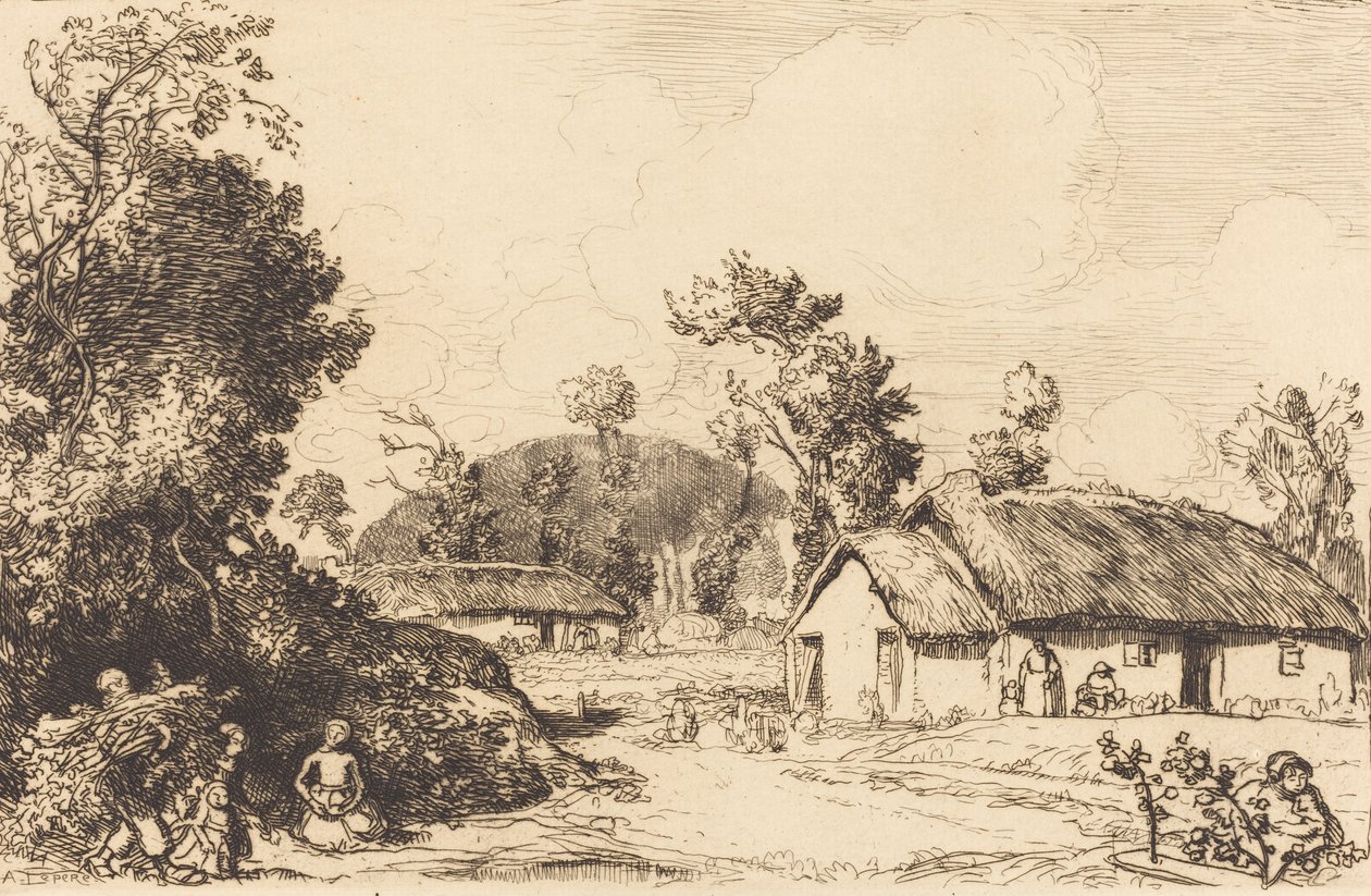 Pastime of Rest, Vendee Resten spillet, Vendee. av Auguste Lepere