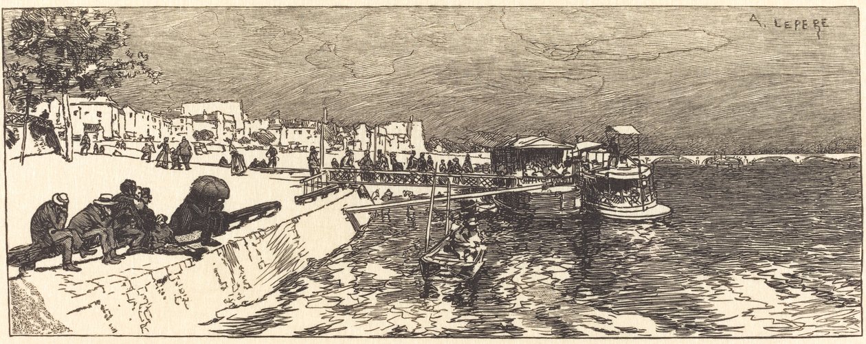 Pier at Bercy (Embarcadere a Bercy) av Auguste Lepere