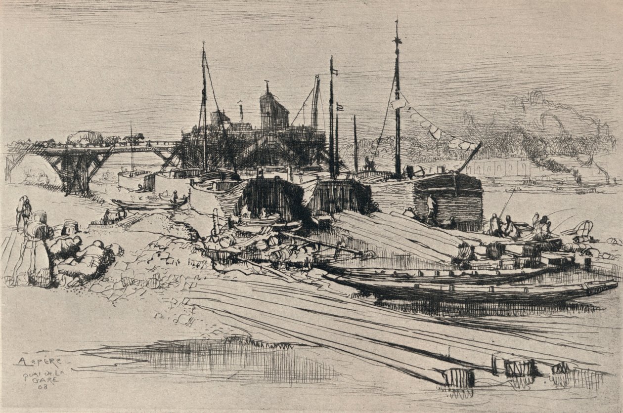 Offentlig søppelfylling, Station Quay, 1915 av Auguste Louis Lepère