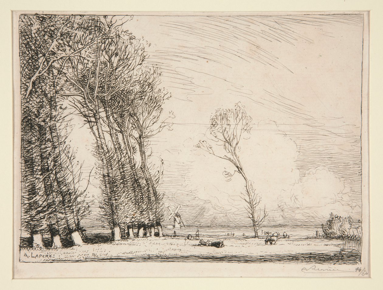 Curtain of Poplars (Vendee) av Auguste Lepere