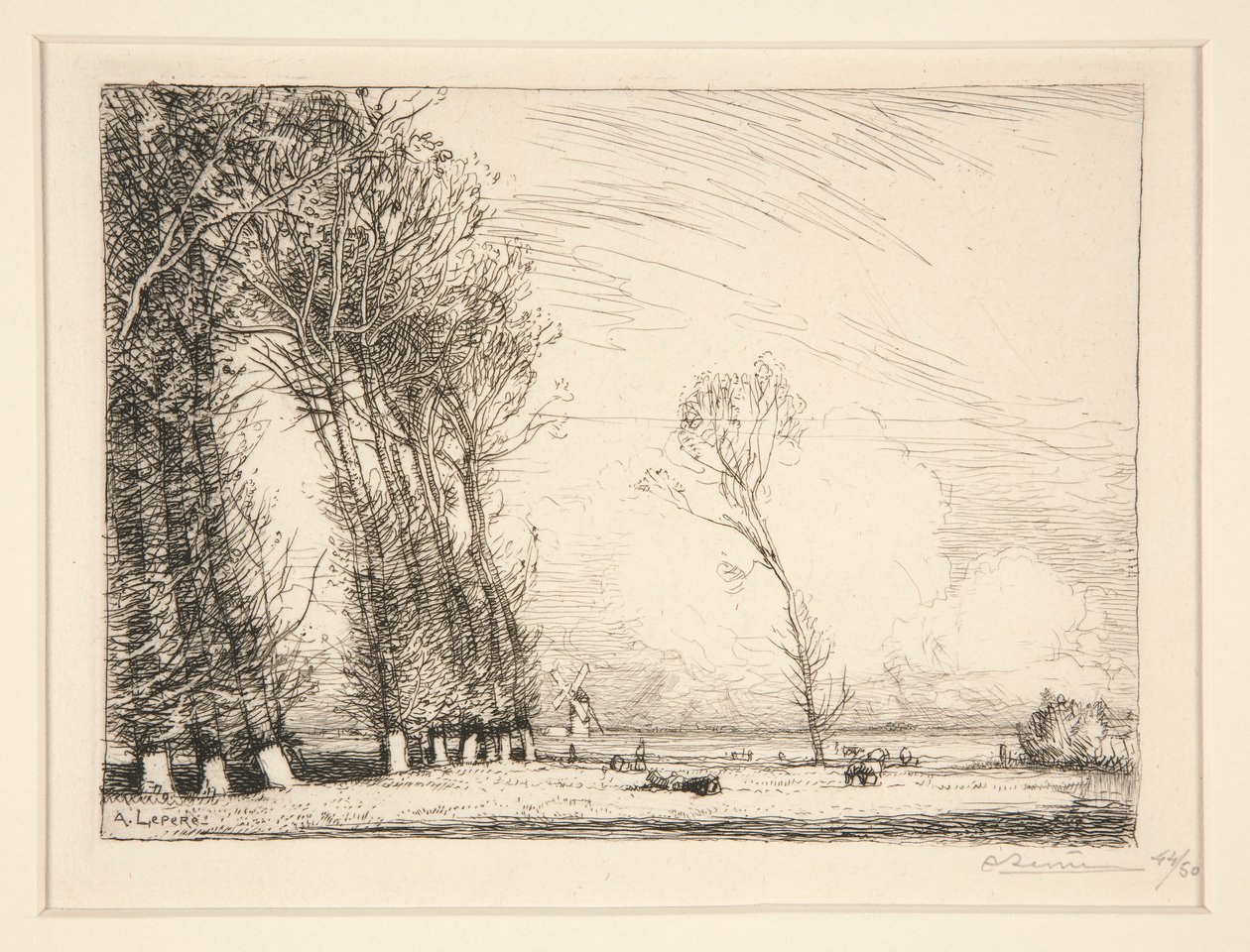 Curtain of Poplars (Vendee) av Auguste Lepere