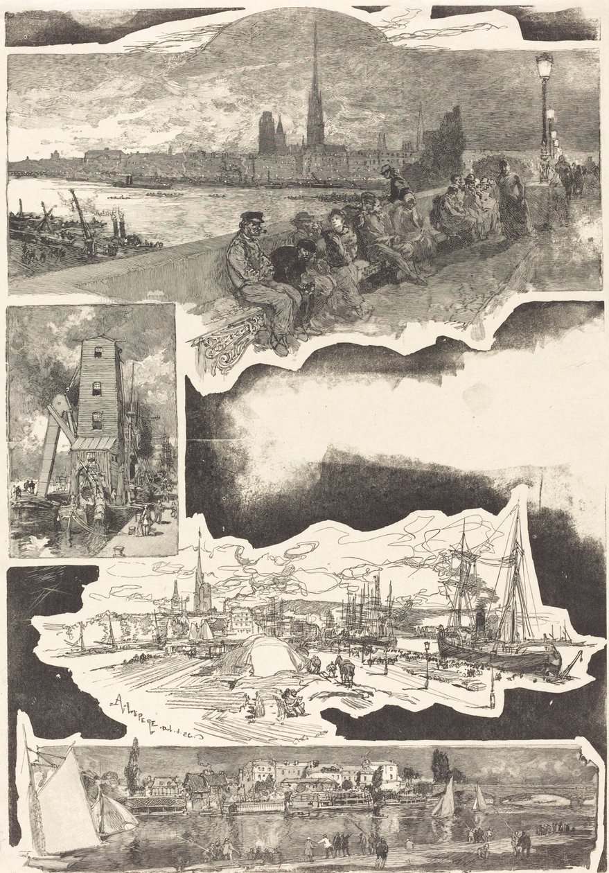 Rouen, 1888. av Auguste Lepere