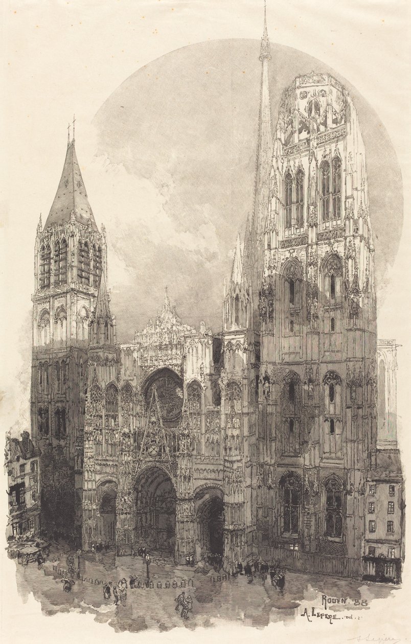 Rouen katedral (katedralen i Rouen) av Auguste Lepere