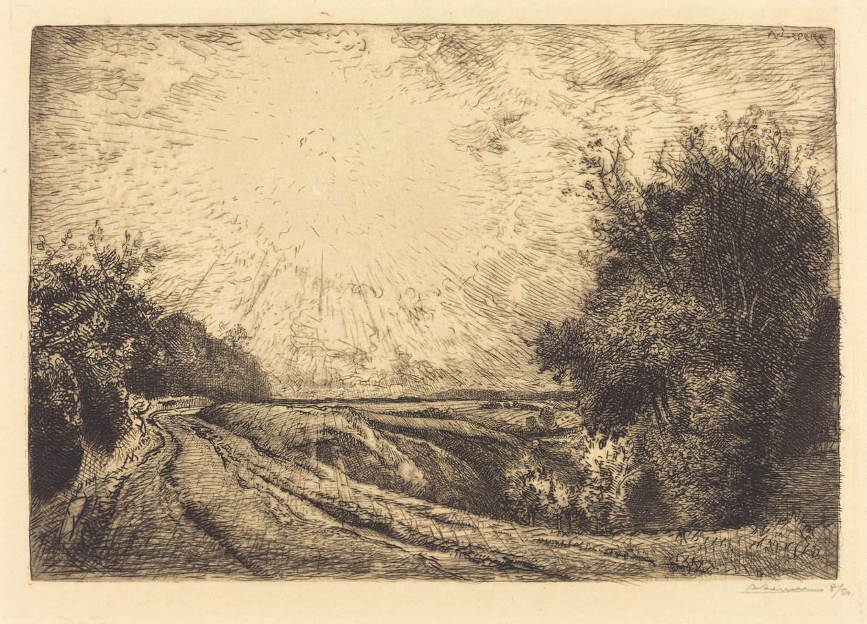Rute fra La Houssoye, Crevecoeur-le-Grand (Route de La Houssoye, Crevecoeur) av Auguste Lepere